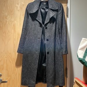 DKNY Gray Wool and Silk blend Belted Coat Size 8